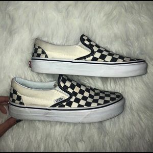 Checkered Vans Slip-ons